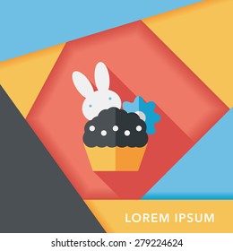 easter bunny flat icon with long shadow,eps10