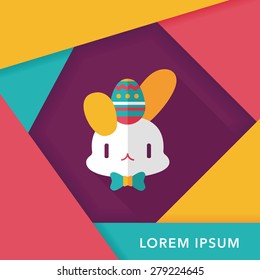 easter bunny flat icon with long shadow,eps10