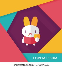 easter bunny flat icon with long shadow,eps10