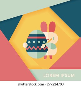 easter bunny flat icon with long shadow,eps10