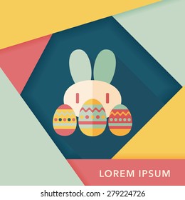 easter bunny flat icon with long shadow,eps10