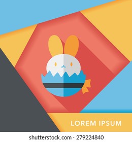 easter bunny flat icon with long shadow,eps10