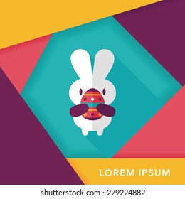 easter bunny flat icon with long shadow,eps10