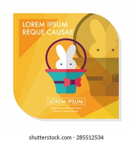 easter bunny flat icon with long shadow,eps10