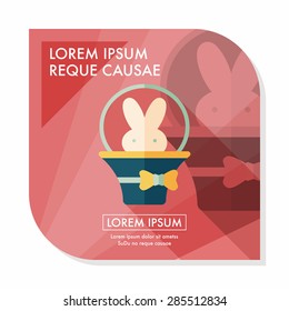 easter bunny flat icon with long shadow,eps10