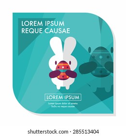 easter bunny flat icon with long shadow,eps10