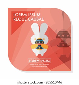 easter bunny flat icon with long shadow,eps10