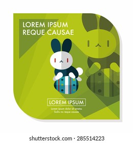 easter bunny flat icon with long shadow,eps10