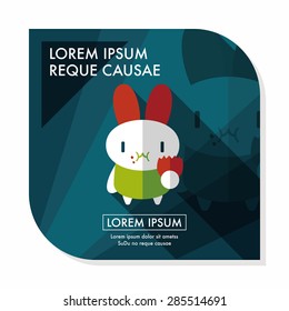 easter bunny flat icon with long shadow,eps10