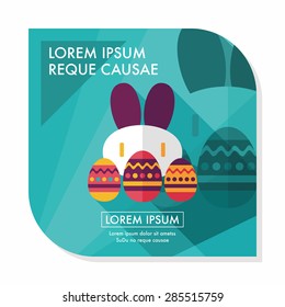 easter bunny flat icon with long shadow,eps10