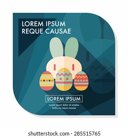 easter bunny flat icon with long shadow,eps10