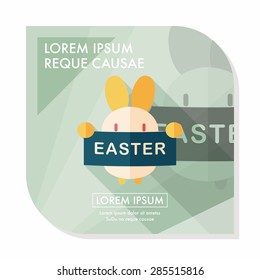 easter bunny flat icon with long shadow,eps10