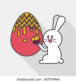 easter bunny flat icon with long shadow,eps10