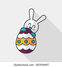 easter bunny flat icon with long shadow,eps10