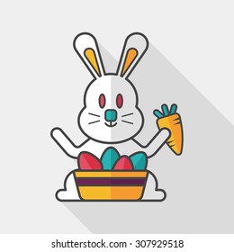 easter bunny flat icon with long shadow,eps10
