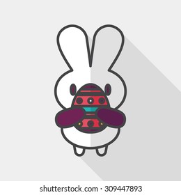 easter bunny flat icon with long shadow,eps10