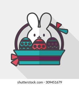 easter bunny flat icon with long shadow,eps10