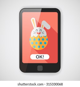 easter bunny flat icon with long shadow,eps10
