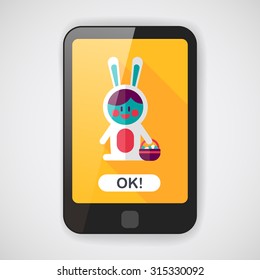 easter bunny flat icon with long shadow,eps10