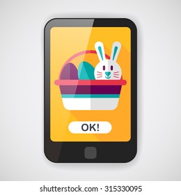 easter bunny flat icon with long shadow,eps10