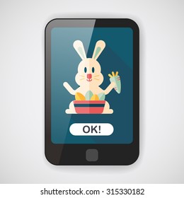 easter bunny flat icon with long shadow,eps10