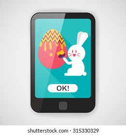 easter bunny flat icon with long shadow,eps10