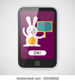 easter bunny flat icon with long shadow,eps10