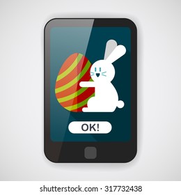easter bunny flat icon with long shadow,eps10