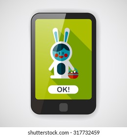 easter bunny flat icon with long shadow,eps10