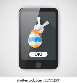 easter bunny flat icon with long shadow,eps10