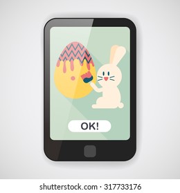 easter bunny flat icon with long shadow,eps10
