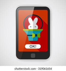 easter bunny flat icon with long shadow,eps10