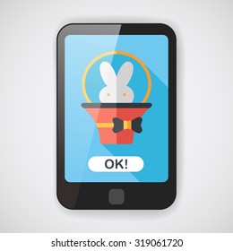 easter bunny flat icon with long shadow,eps10