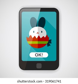 easter bunny flat icon with long shadow,eps10