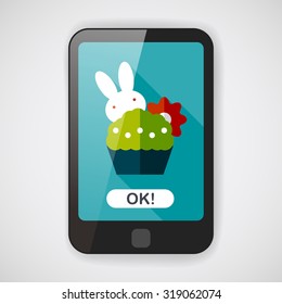 easter bunny flat icon with long shadow,eps10