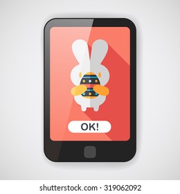 easter bunny flat icon with long shadow,eps10