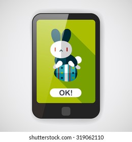 easter bunny flat icon with long shadow,eps10