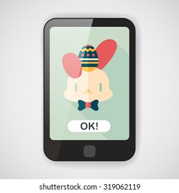 easter bunny flat icon with long shadow,eps10