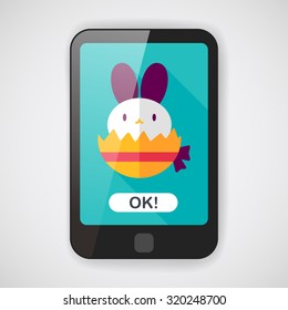 easter bunny flat icon with long shadow,eps10