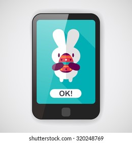 easter bunny flat icon with long shadow,eps10