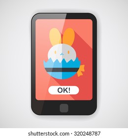 easter bunny flat icon with long shadow,eps10
