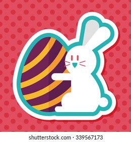 easter bunny flat icon with long shadow,eps10