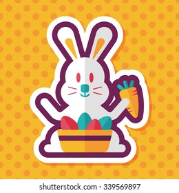 easter bunny flat icon with long shadow,eps10
