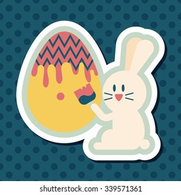 easter bunny flat icon with long shadow,eps10