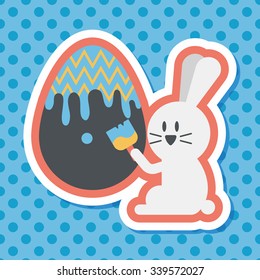 easter bunny flat icon with long shadow,eps10