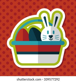 easter bunny flat icon with long shadow,eps10