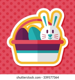 easter bunny flat icon with long shadow,eps10