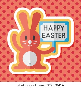 easter bunny flat icon with long shadow,eps10