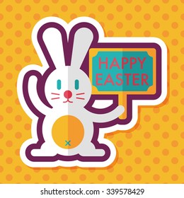 easter bunny flat icon with long shadow,eps10