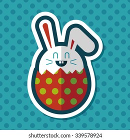 easter bunny flat icon with long shadow,eps10